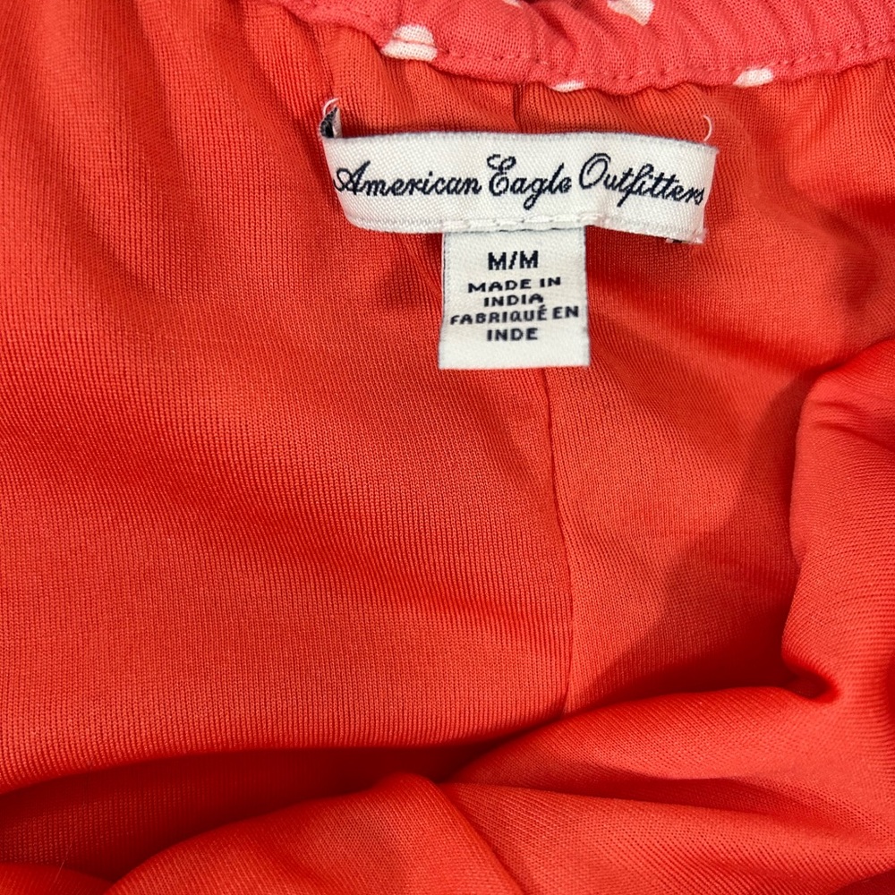 American Eagle, outfitters white polkadots, pink colored dress spaghetti straps - Picture 4 of 6